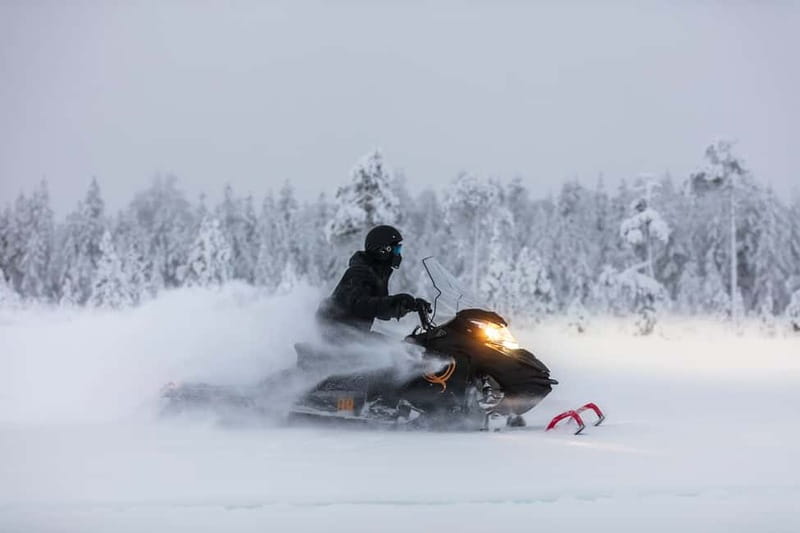3-Hour Snowmobiling Adventure in Levi - The 3-hour route: pine forest, frozen lakes, and photo pauses