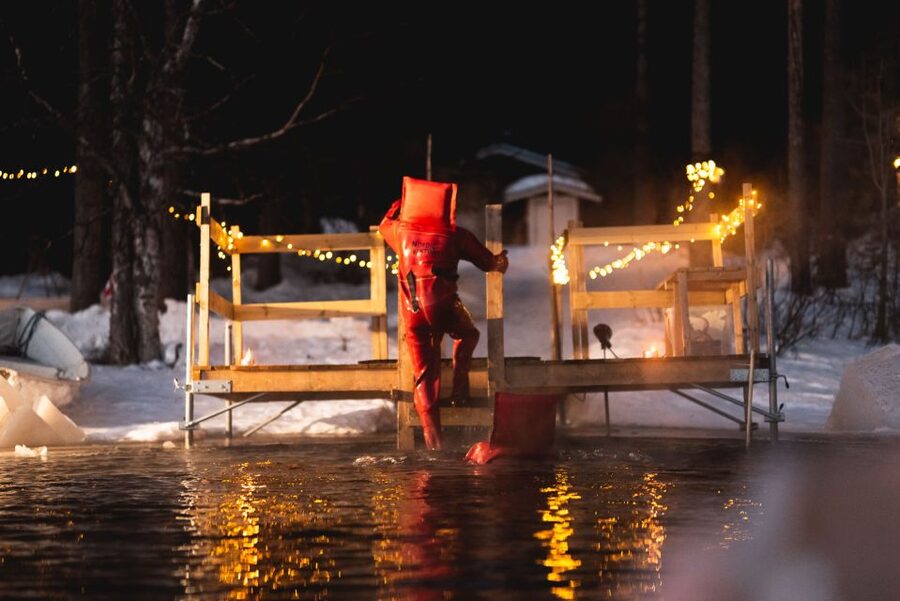 Daytime Ice Floating Rovaniemi, Frozen Lake Experience - Entering The Water: Where Nerves Usually Turn Into Fun