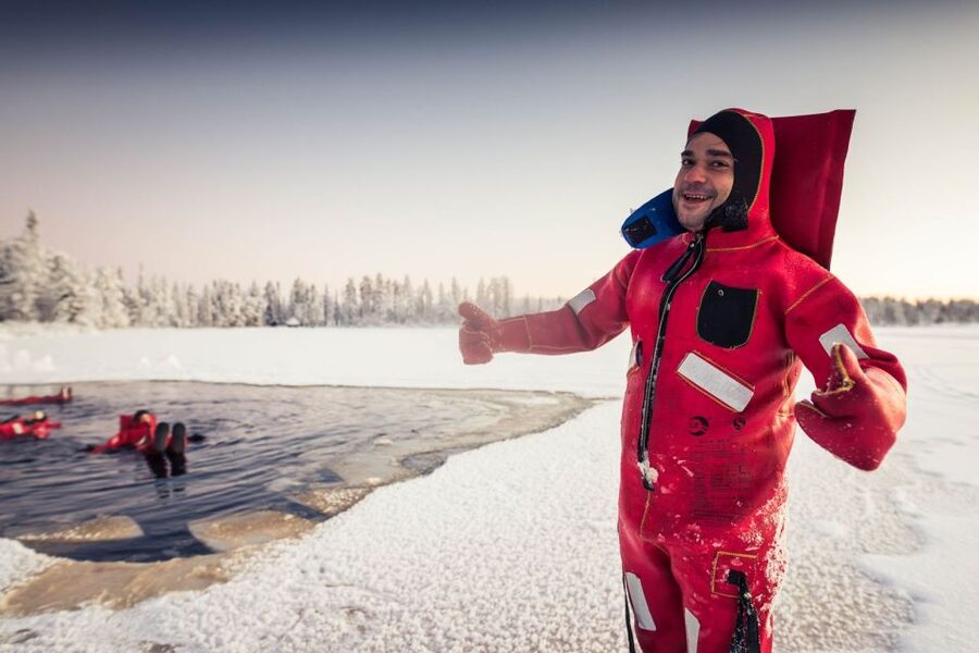 Daytime Ice Floating Rovaniemi, Frozen Lake Experience - How the 3 Hours Usually Flow, From Pickup to Cozy Cottage