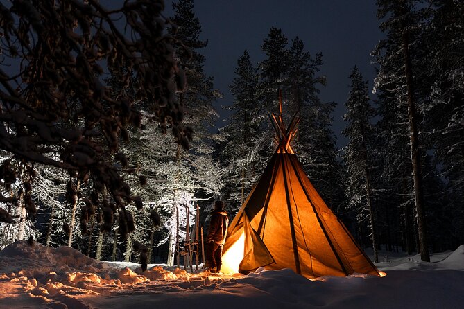 Evening Ski Trek to the Wilderness - Extra Small group - The Kota Rest Stop: Fire, Food, and Reindeer-Skin Seating