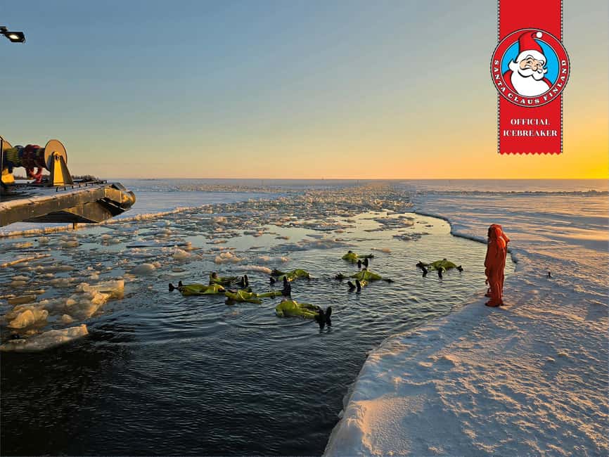 From Rovaniemi: Icebreaker Sampo Cruise with Ice Floating - SnowCastle area check-in in Kemi: exhibitions, optional breakfast, and getting ready