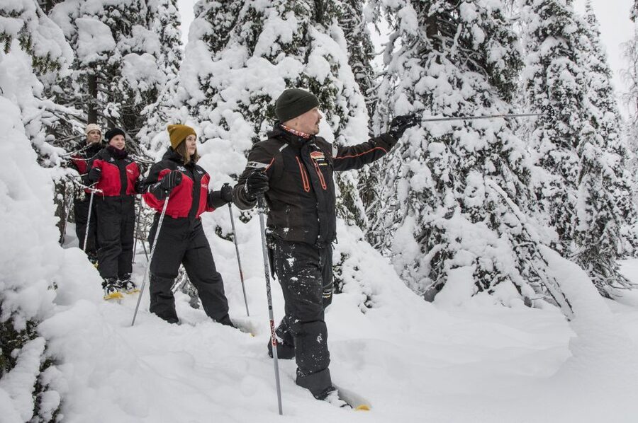 From Ruka: Snowshoeing in Oulanka National Park - Myllykoski Old Mill by the Roaring Waters
