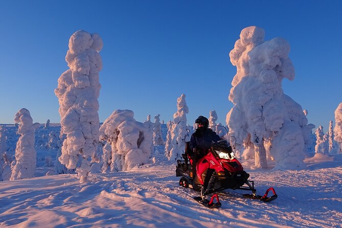 Full Day Adventure with Snowmobiles in Saariselkä - A full-day Saariselkä snowmobile safari that goes beyond the quick loop