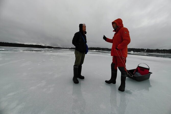 Ice fishing experience with Backpacker Helsinki Tour - On the frozen lake: targeting perch, pike, and pike-perch