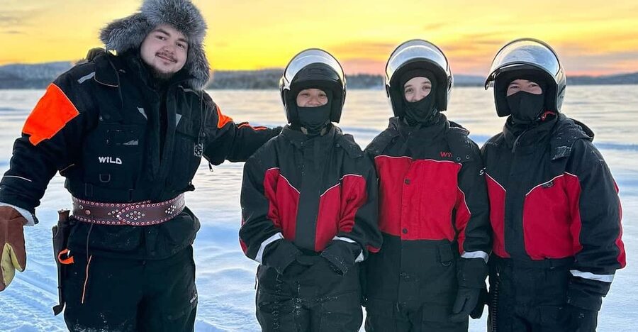 Ivalo: Snowmobile Safari, Meet and Feed Reindeers with Lunch - The drive itself: frozen Ivalo River plus Lake Inari