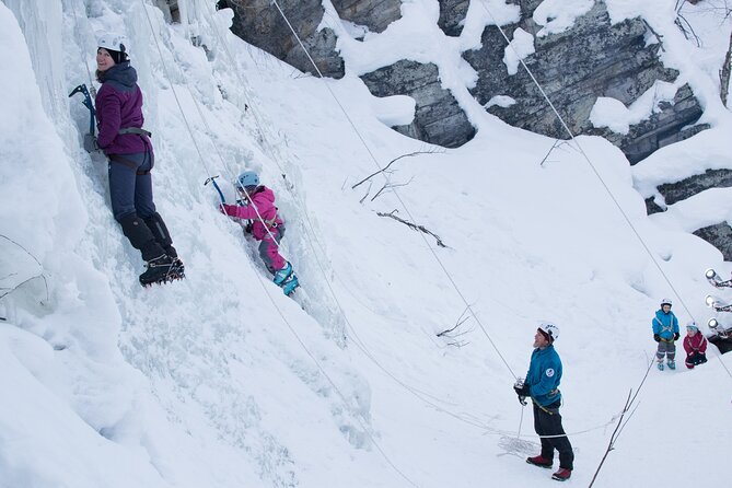 Kid’s Ice Climbing Adventure in Pyhä-Luosto, Finland - Safety, Helmets, and the Instructor Belay System