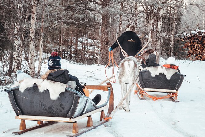 Kuoksa Reindeer Adventure - Warming Up in a Teepee: Hot Juice, Cookies, and Fireside Conversation