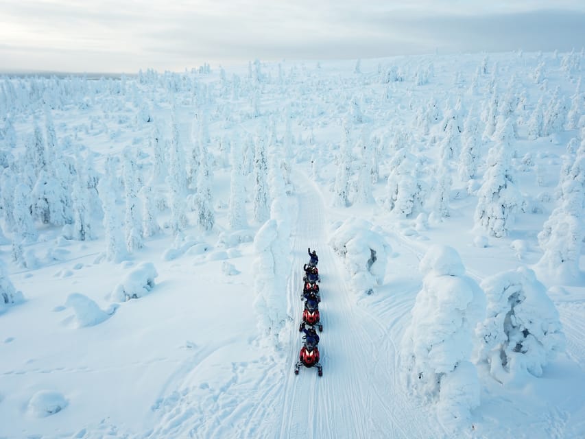 Levi: Easy Snowmobile Safari into the Nature - The ride itself: frozen lakes, white forest, and occasional reindeer vibes