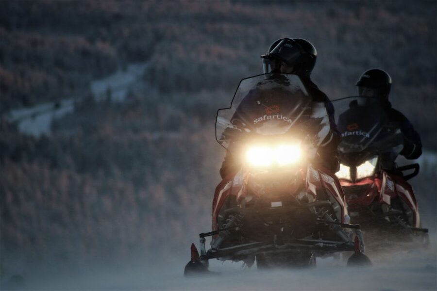 Levi: Evening Snowmobile Safari - Snowmobile driving reality: one sled, shared control, and real safety gear