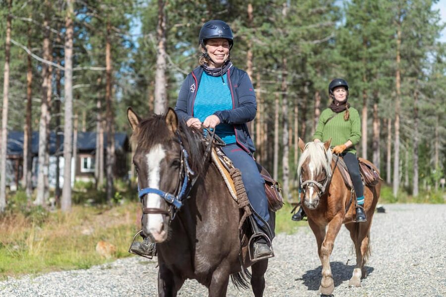 Levi: Horse Riding in the Finnish Forest - Safety briefing, helmets, and your guide in English