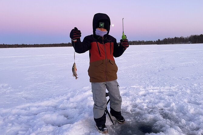Levi: Small group ice fishing experience - Gear, live bait, and the perch target