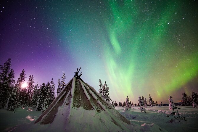 Night Snowshoeing Adventure under the Northern Lights - The Campfire Halfway Stop, Finnish Snacks, and a Fire Lesson in the Cold