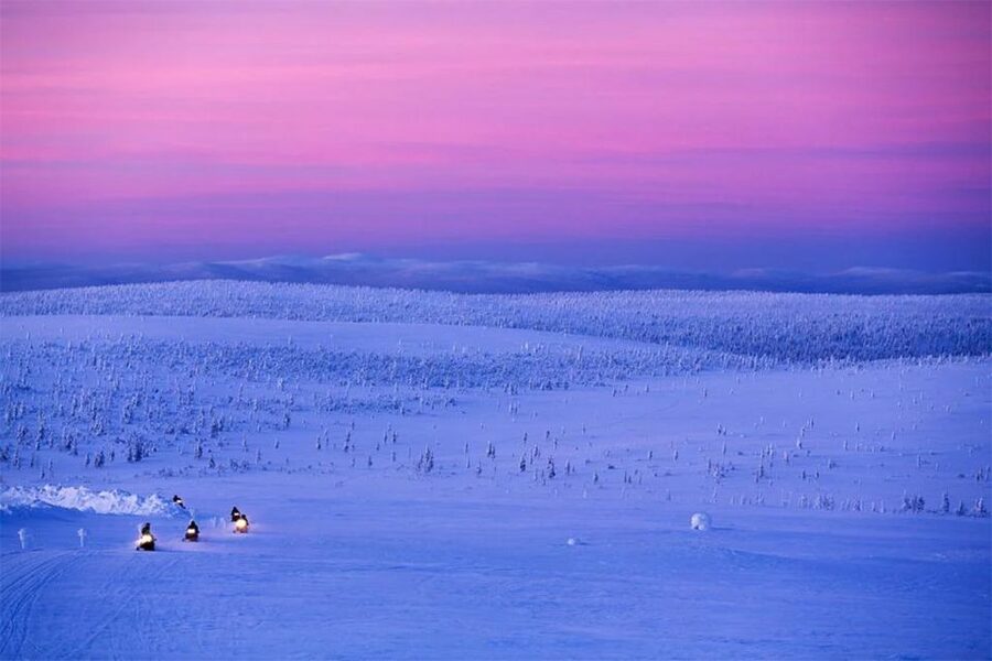Rovaniemi: Half-Day Snowmobile & Ice Fishing Experience - The snowmobile ride through Nordic forest, shared twin driving