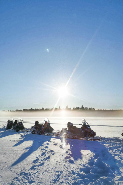 Rovaniemi: Snowmobiling and Ice Fishing - Snowmobile driving lesson: the calm part before the fun