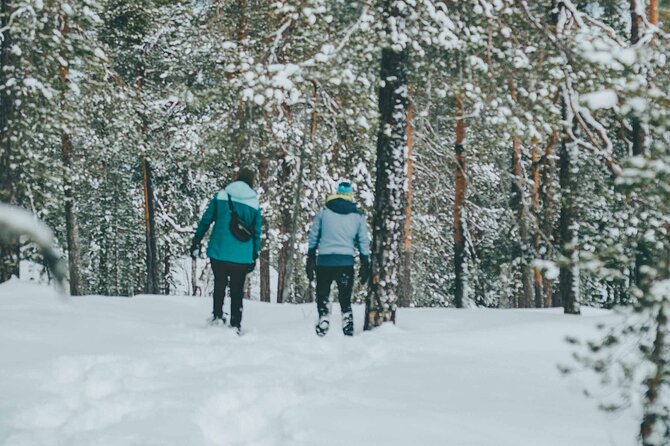 Rovaniemi: Snowshoeing in a magical snowy forest - Fire-side break: sausages, hot juice, and the Finnish pause