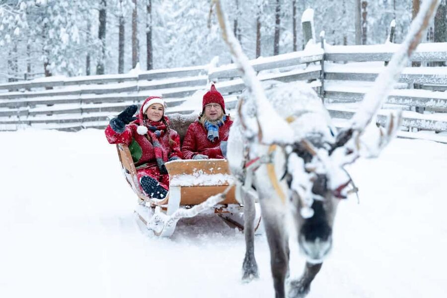 Rovaniemi: Visit to Santa's reindeer farm with reindeer ride - Entering Santa Claus Safaris at the Elf Adventure Center