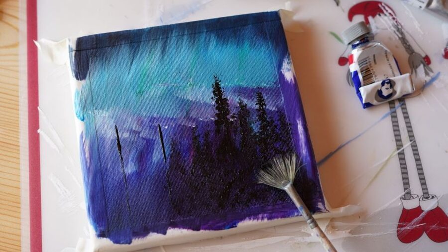 Rovaniemi: Workshop - Aurora painting - Traditional Lapland house stories, and how they add depth