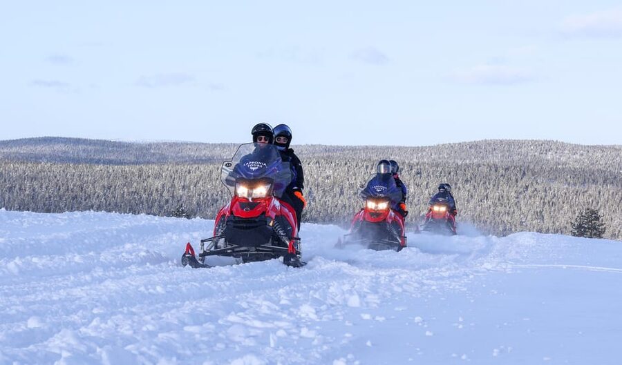 Saariselkä: Ice Fishing Safari by Snowmobile - Entering Saariselkä by snowmobile, not just by boots