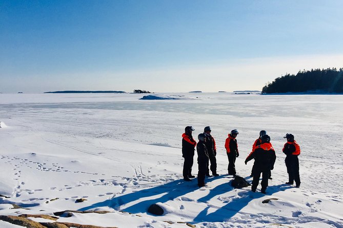 Snowmobile Safari in Helsinki Archipelago with Lunch - Ice fishing and kick sleds: the extras that turn a ride into a winter day