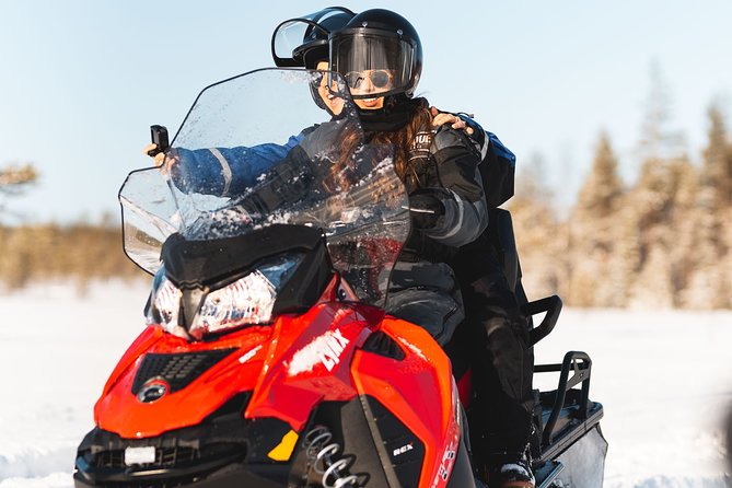 Snowmobile Safari into the Arctic Circle Forest - How the snowmobile experience works for couples, groups, and kids