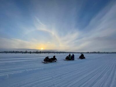 Snowmobile safari to forest kota with a family company